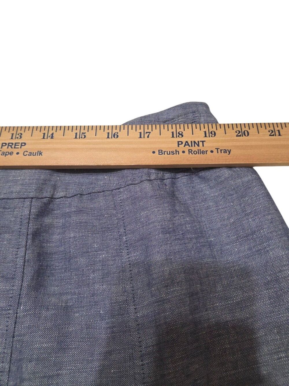 Coldwater Creek Linen Blend Side Zip Midi Skirt Plus Size 1X Blue Flare K161 - Picture 5 of 9